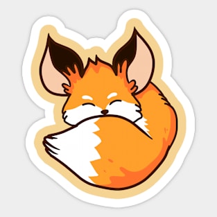 Sleeping Red Fox Sticker